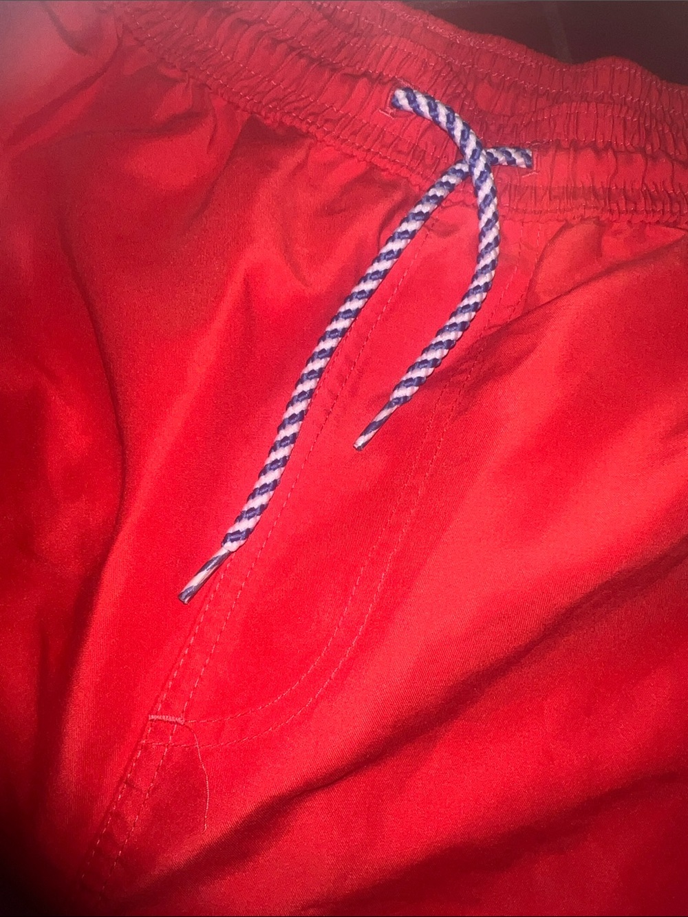 Southern Tide Men's Bright Red Swim Trunks with Rope Drawstring - Picture 3 of 8
